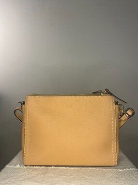 Lo & Sons Pearl Convertible Crossbody Bag in Dark Tan and Gold Hardware NEW